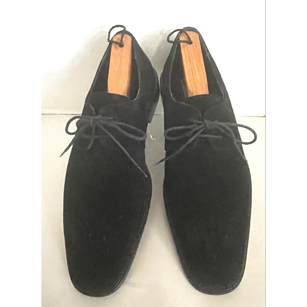 MEZLAN ALCORA BLACK SUEDE MEDALLION TOE BLUCHER LACE UP MENS 10.5M